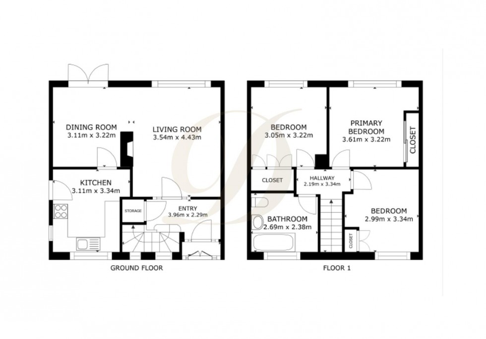 Floorplan for Heyes Avenue, Rainford, St. Helens, WA11 8AR