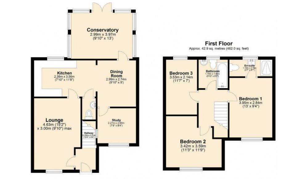 Floorplan for Findon Way, Skelmersdale, Merseyside, WN8 6HG